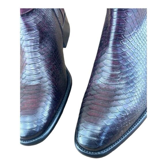 Jo Ghost Men size 8.5  Croc-Embossed Leather Boots Shoes - Picture 5 of 13